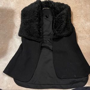 WHBM fur collar vest